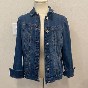 Chico's Dark Blue Jean Jacket Sz Medium